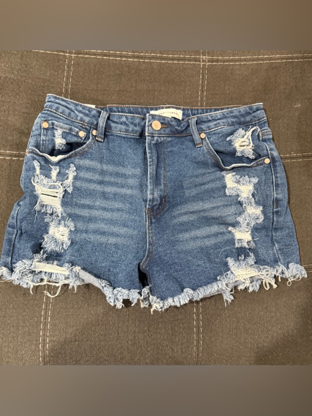 Almost Famous Distressed Blue Jean Shorts